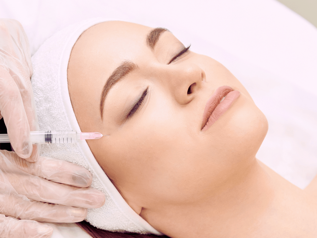 Client receiving botox injections