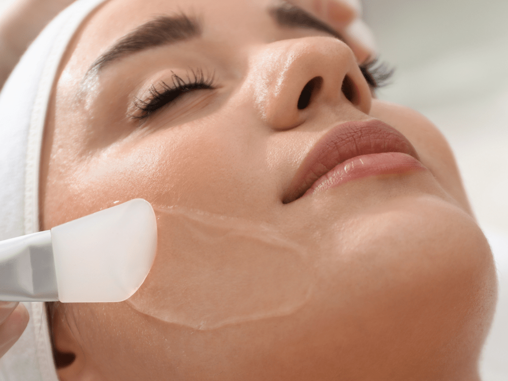 Client receiving a facial